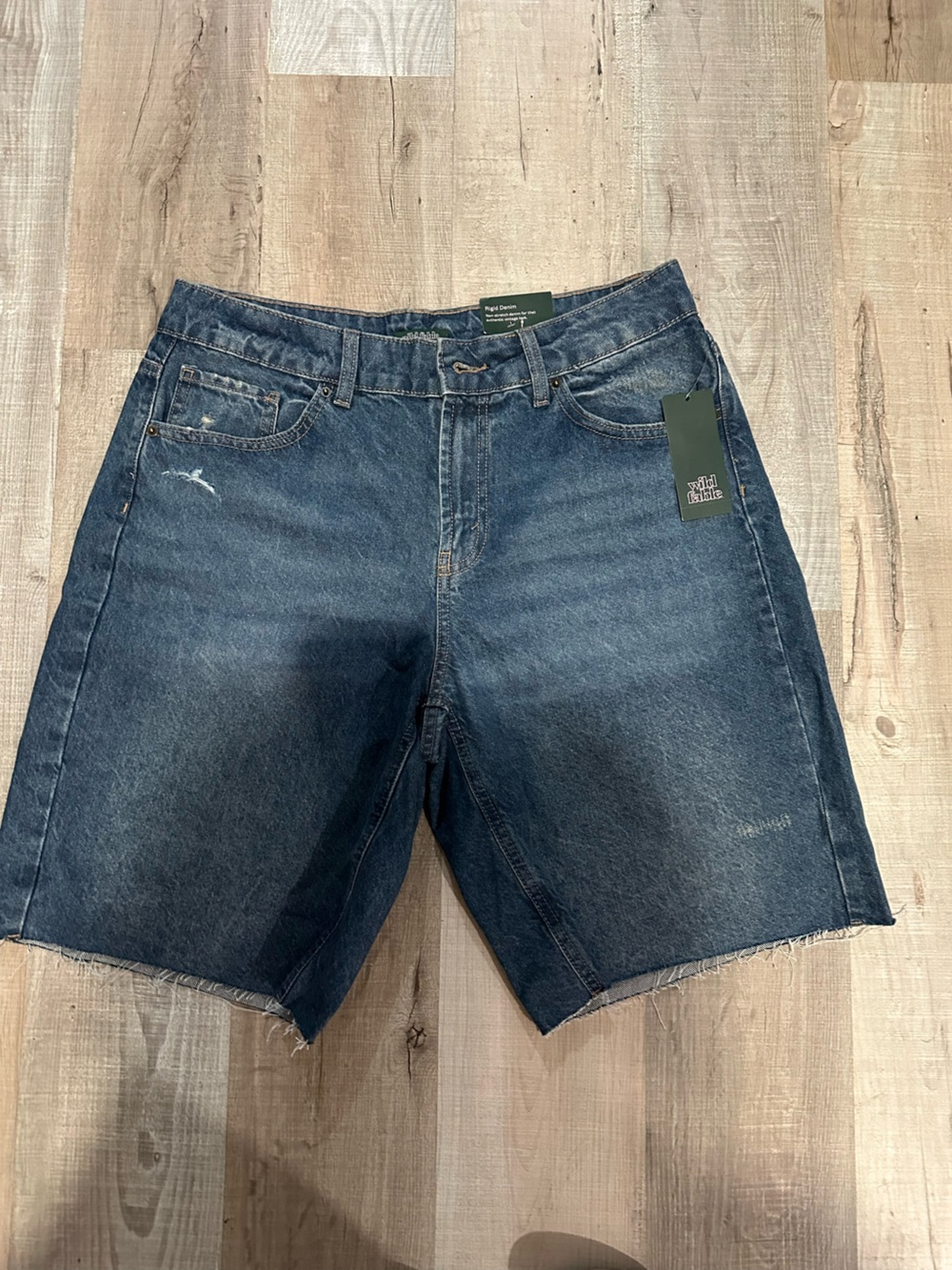 wild fable Dark Blue High-Rise Denim Shorts